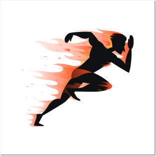 Runner Fire Posters and Art